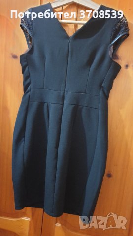 Изискана черна рокля, като нова, снимка 3 - Рокли - 40725290