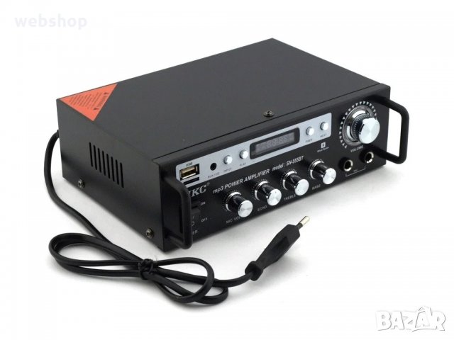 Караоке, блутууд, домашен, аудио усилвател SN-555BT, FM, SD, USB, BLT, 2x120W, 220V, снимка 5 - Караоке - 33933332