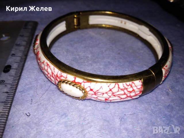 ПОЗЛАТЕНА СТОМАНЕНА МОДНА АРТ ГРИВНА КРАСИВ ВИНТИДЖ ДИЗАЙН 37939, снимка 3 - Гривни - 40837188