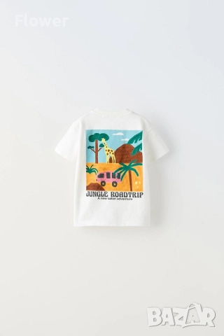 Нова Детска бяла блуза ZARA с къс ръкав размер 98, снимка 2 - Детски тениски и потници - 52947587