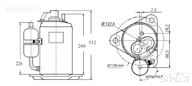 Продавам компресор Tecumseh RK5518W, снимка 4 - Хладилници - 55771989