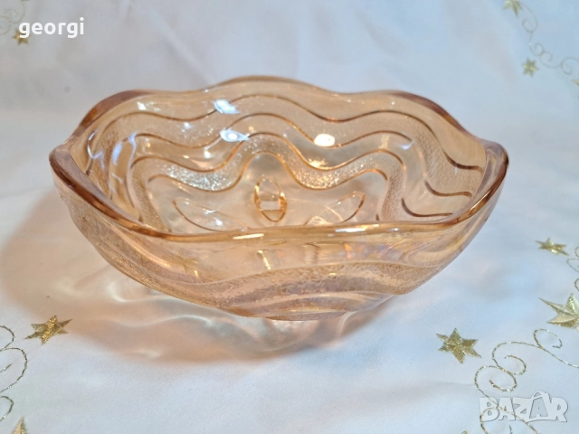 стъклена купа фруктиера цветно стъкло с перлен ефект 29/6