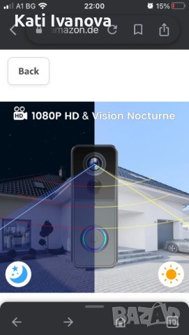 XTU 1080P HD безжичен звънец с камера, безжичен звънец на открито Водоустойчив двупосочен звук IP66 , снимка 7 - Друга електроника - 44217719