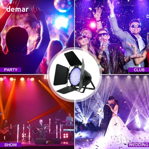 Сценично осветление с ламели Betopper 200W, CRI/RA>90 RGBW 4в1,5000 Lm, снимка 7 - Светкавици, студийно осветление - 50756381