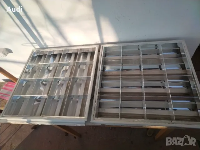 Осветително тяло за пури 4x60см, за вграждане в растерен таван, бяло тяло, алуминиев отражател. Напъ, снимка 8 - Лампи за таван - 49044360