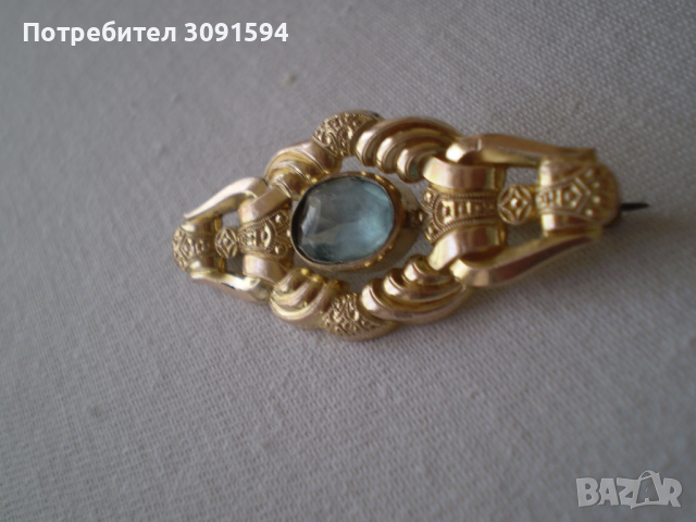 Античен син камък брошка - Art Deco - Германия 30-те години - брошка  Брошка Германия. 30-те години, снимка 2 - Антикварни и старинни предмети - 36512793