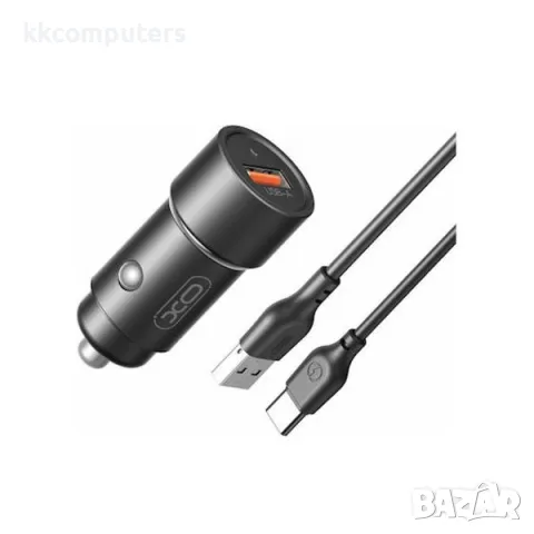 12V Зарядно за автомобил XO-CC54 18W/ USB QC 3.0 / Micro-USB кабел / Черен / Баркод : 456457