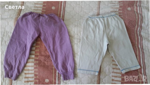 Два броя ватирани спортни долнища за ръст 86 см, снимка 2 - Панталони и долнища за бебе - 32025307