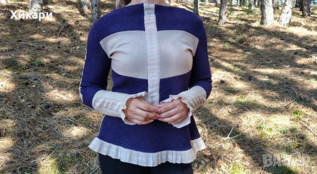 Дамска блуза от вълнено букле по авторски дизайн 