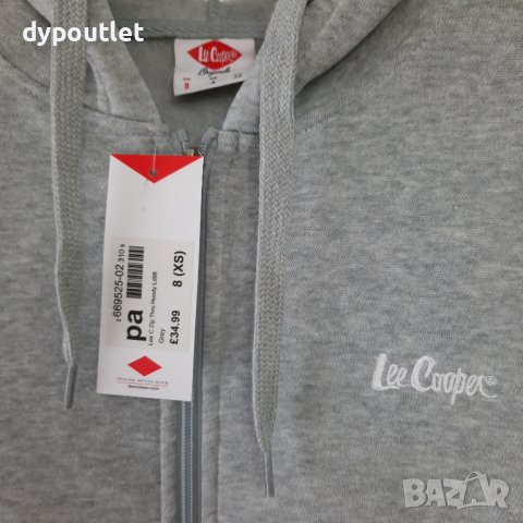 Lee Cooper - Дамски суичър с качулка Zip Thru Hoody, размери - XS и S , цвят - сив.   , снимка 3 - Спортни екипи - 39455228