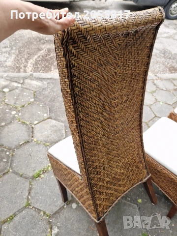 Столове ратан #естествена кожа , снимка 2 - Столове - 50549337