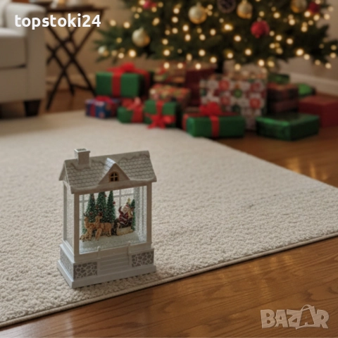 Снежна Коледна къщичка с Дядо Коледа – Идеален празничен акцент, снимка 4 - Други стоки за дома - 52641925