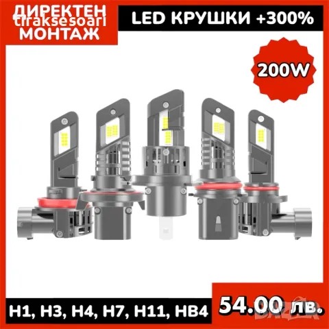 2024 НОВ Модел 200W Диодни крушки 12V За Директен Монтаж 300% Светлина