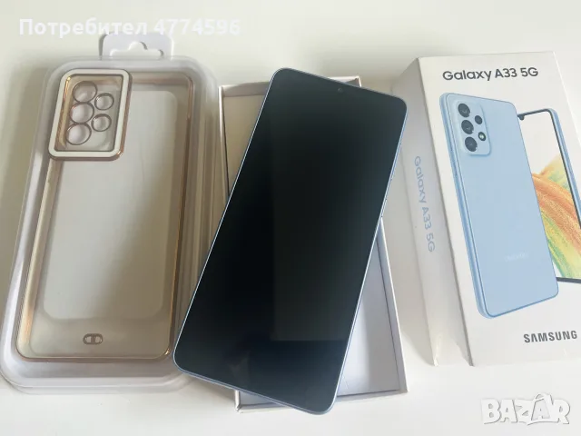 Чисто нов Samsung Galaxy A33 5G (Awesome Blue) + Прозрачен кейс, снимка 2 - Samsung - 56139120