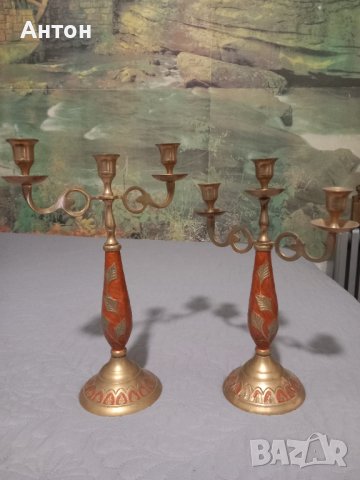 Свещници от месинг и дърво. Свещници от месинг. , снимка 2 - Други стоки за дома - 38829185