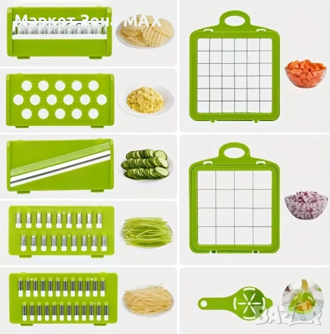 14-в-1 Прецизен Многофункционален Кухненски Чопър с Контейнер и Ножове, снимка 5 - Чопъри и пасатори - 52891100