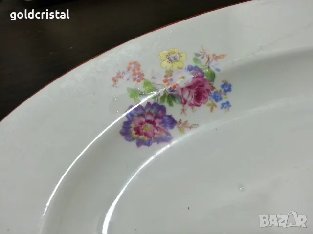 стар български порцелан плато елипса , снимка 4 - Антикварни и старинни предмети - 48936544