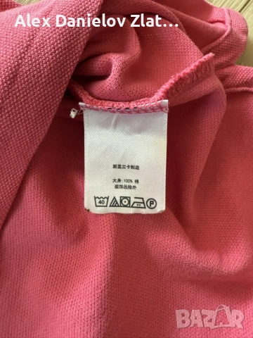 Оригинална мъжка поло тениска Polo Ralph Lauren "Slim Fit", Розова, Размер L, снимка 4 - Тениски - 55770807