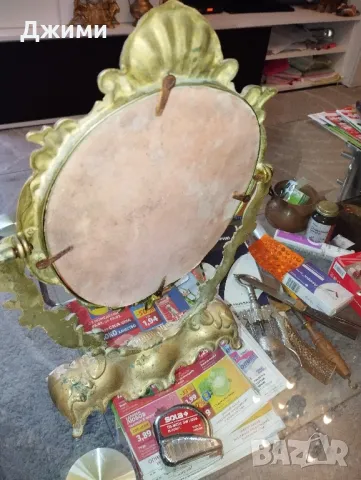 Бараково бронзови огледало, снимка 3 - Антикварни и старинни предмети - 49507359