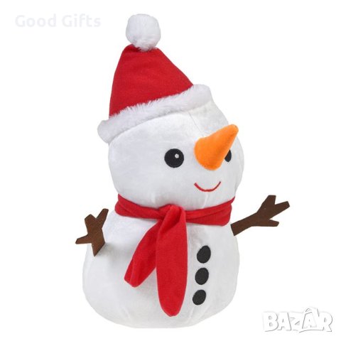 Коледен плюшен снежен човек, 35см, снимка 2 - Плюшени играчки - 42789214