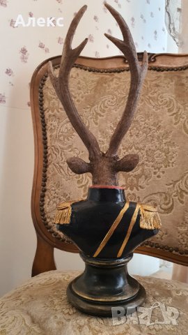 Генерал, еполети, елен –Италия, 34.5см, снимка 5 - Антикварни и старинни предмети - 38561835