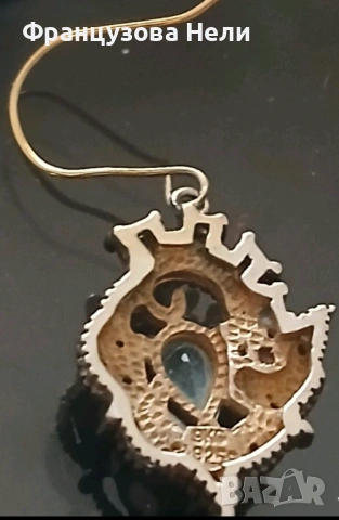 Комплект обеци и пръстен 9к и 925, снимка 4 - Бижутерийни комплекти - 54046830