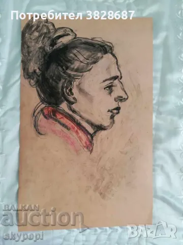 Портрет - техника въглен, снимка 2 - Картини - 48277323