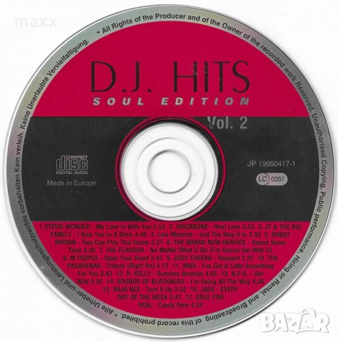 CD диск Various ‎– DJ Hits SOUL EDITION Vol. 2 без кутия и обложка
