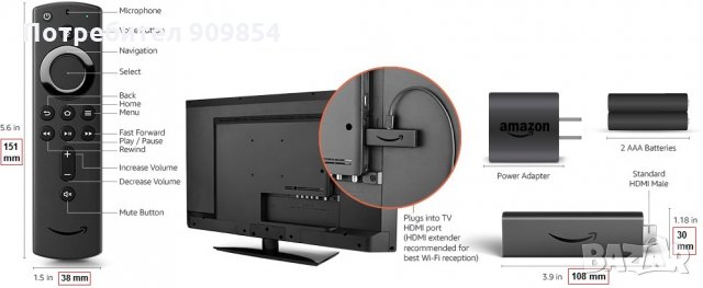Amazon Fire TV Stick 4K Ultra HD - Amazon TV Box ! УЛТРА БЪРЗ МОДЕЛ !!, снимка 2 - Плейъри, домашно кино, прожектори - 30844104