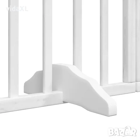 vidaXL Сгъваема преграда за кучета с врата 9 панела бял 450 см топола, снимка 8 - За кучета - 56146660