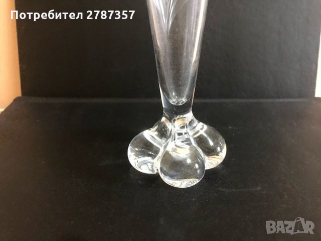 Стъклена вазичка - гравирано стъкло, снимка 4 - Колекции - 31041944