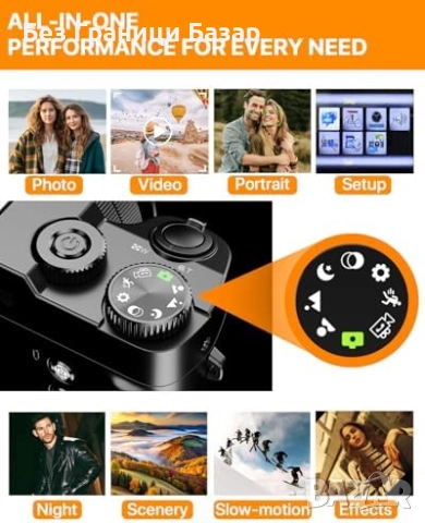 Нова Влог камера 4K 64MP с автофокус, светкавица и 2 батерии Фотоапарат, снимка 5 - Фотоапарати - 52257602