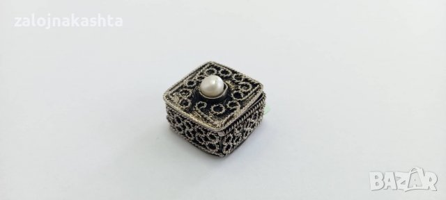 Сребърна кутийка с перла-10,03гр/925, снимка 3 - Колиета, медальони, синджири - 38588059