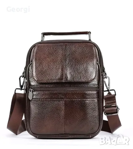 Мъжка функционално/ежедневна чанта /Естествена кожа в три модерни цвята!, снимка 4 - Чанти - 49293637