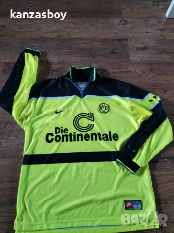 borussia dortmund nike 1997/98 home long sleeve vintage shirt - колекционерска футболна блуза 2ХЛ , снимка 8 - Спортни дрехи, екипи - 52135858