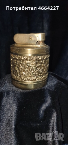 Старинна настолна запалка от месенг, снимка 4 - Антикварни и старинни предмети - 52860847