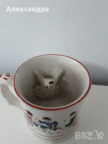 Ръчно рисувана халба за бира ( с изненада)  , снимка 2 - Антикварни и старинни предмети - 49780319