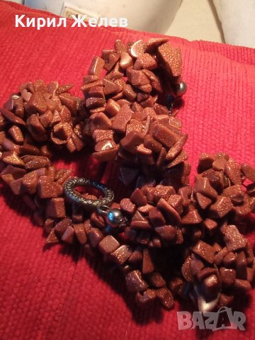 РАЗКОШНА СКЪПОЦЕННА ОГЪРЛИЦА РЕТРО СТИЛ КОЛИЕ НАТУРАЛЕН АВАНТЮРИН РЪЧНО НИЗАНИ КАМЪЧЕТА 34718, снимка 10 - Колиета, медальони, синджири - 39201129