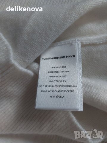 PURECASHMERE. Size L Кашмир 100% Бял кашмирен пуловер, снимка 5 - Блузи с дълъг ръкав и пуловери - 39185162