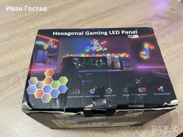 Смарт RGB LED Шестоъгълни Панели за Стена (12 бр.) – Гейминг Осветление / Музикален Ритъм, снимка 3 - Други - 55781388