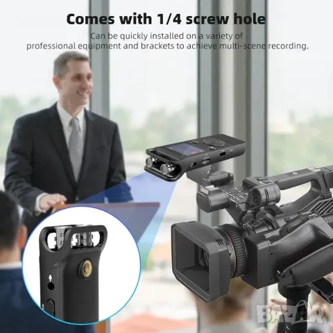 80G цифров диктофон със 720° съраунд микрофон Диктофон 3072 Kbps HD, снимка 5 - Друга електроника - 48423458