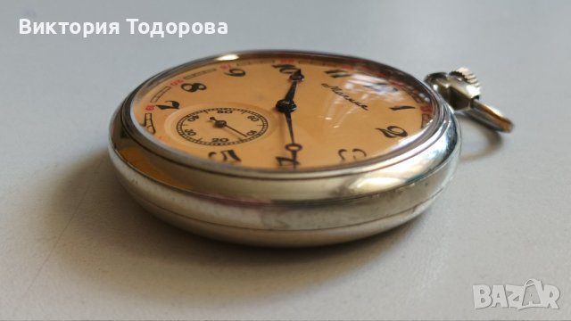 Профилактиран джобен часовник Молния/Molnija с капак вълци или кораб, снимка 6 - Антикварни и старинни предмети - 37026176