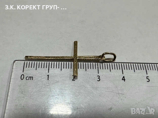 Златен кръст 14к, 0,92гр , снимка 3 - Колиета, медальони, синджири - 53056313