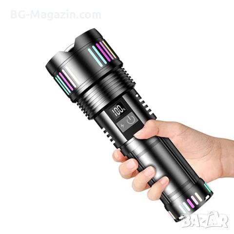 Далекобоен мощен фенер прожектор LED лазерен диод USB зареждане Power Bank за лов риболов къмпинг, снимка 8 - Къмпинг осветление - 51017313