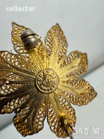 Ръчно изработена сребърна брошка - Topazio. №7595, снимка 5 - Колиета, медальони, синджири - 52318963