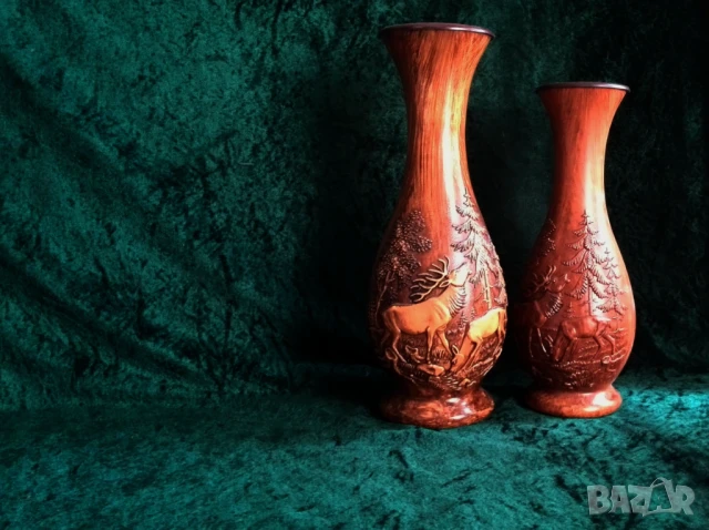 Вази с ловни мотиви -Елени, снимка 6 - Други ценни предмети - 51359911