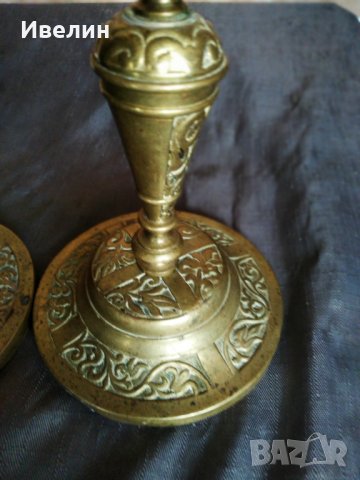 два барокови свещници от бронз, снимка 3 - Антикварни и старинни предмети - 29865430