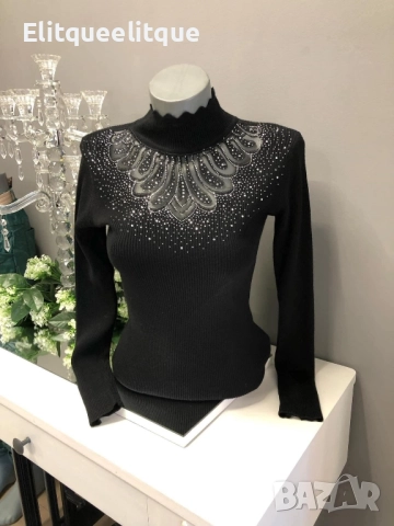 Дамски блузи плетиво с нежни камъчета, снимка 3 - Блузи с дълъг ръкав и пуловери - 52326607