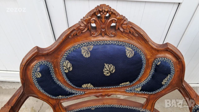 Кресла ретро орехов масив №28, снимка 3 - Дивани и мека мебел - 54076372