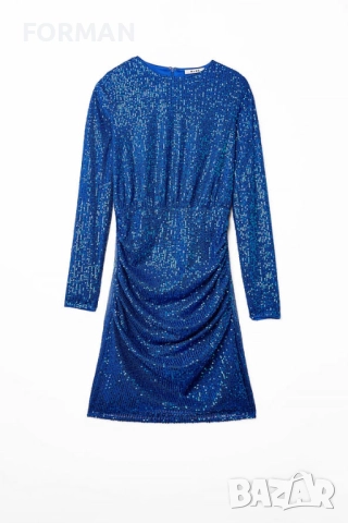 УНИКАЛНИ рокли, целите в пайети в СИН и в СРЕБРИСТ цвят, снимка 5 - Рокли - 52787137